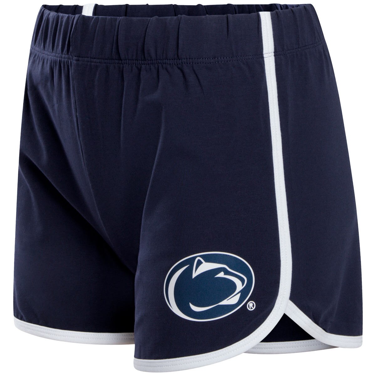 navy women's old school minis shorts with Penn State Athletic Logo